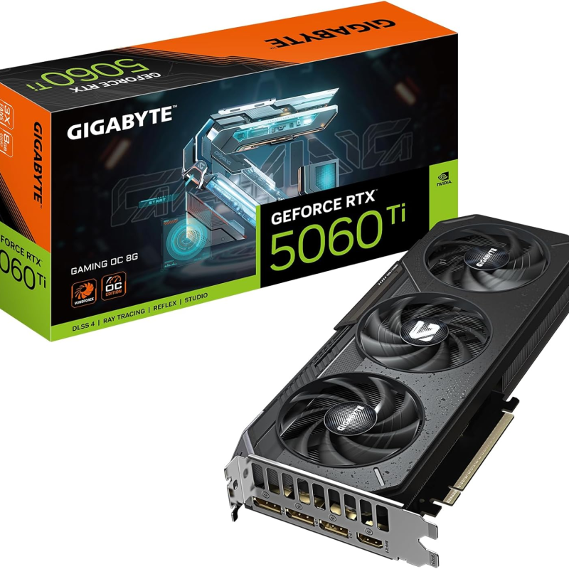 Tarjeta de Video GIGABYTE GeForce RTX 5060 Ti Gaming OC 8GB GDDR7 PCIe 5.0