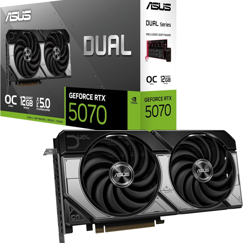 Tarjeta de Video ASUS Dual GeForce RTX 5070 OC 12GB GDDR7 PCIe 5.0