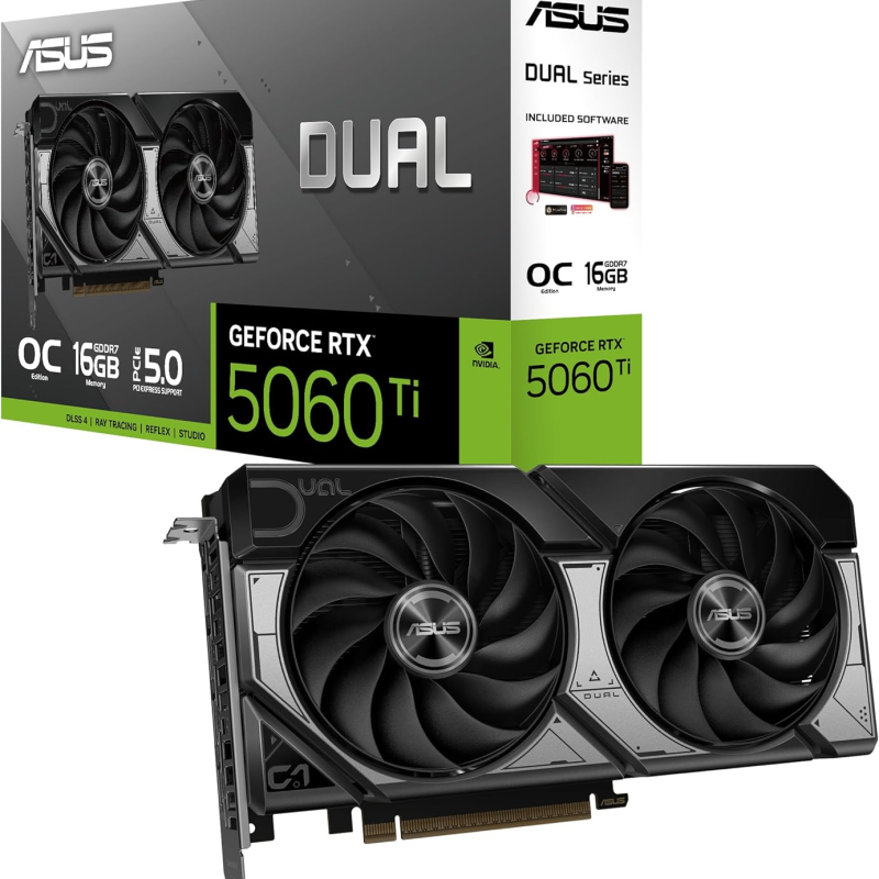 Tarjeta de Video ASUS Dual GeForce RTX 5060 Ti OC 16GB GDDR7 PCIe 5.0