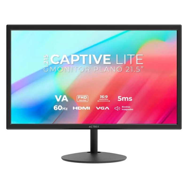 Monitor Full HD 21.5" con Panel VA y Montaje VESA Acteck