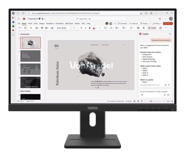 Monitor Lenovo ThinkVision 21.5" IPS Full HD 100Hz con Bocinas Lenovo